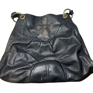 Kate Landry‎ black leather bag gold design